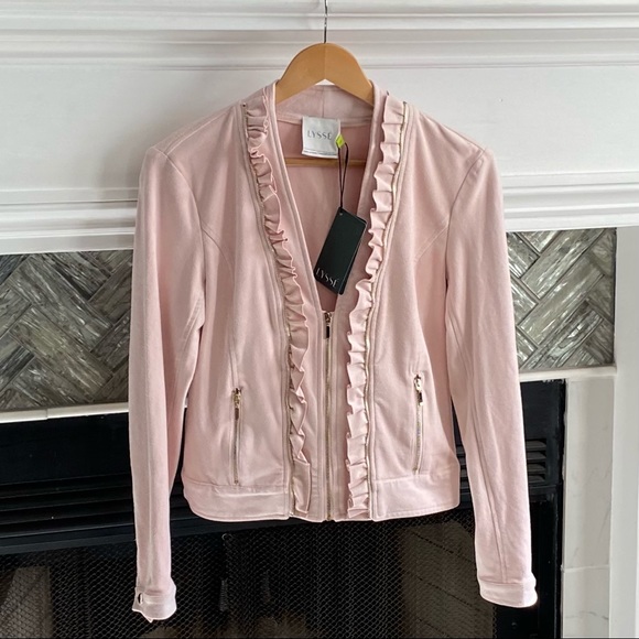 Lysse Jackets & Blazers - NWT Soft LYSSE Ruffle SUEDE Jacket PALE Blush PINK S